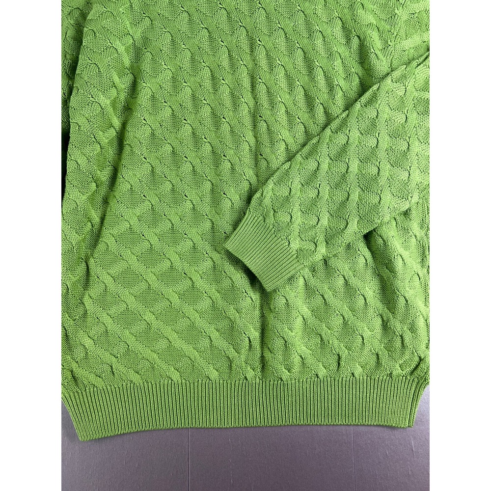 Vtg 90s Saks Fifth Avenue 100% Silk Cable Knit Sweater Mens L Oversized Unisex L - Picture 6 of 10